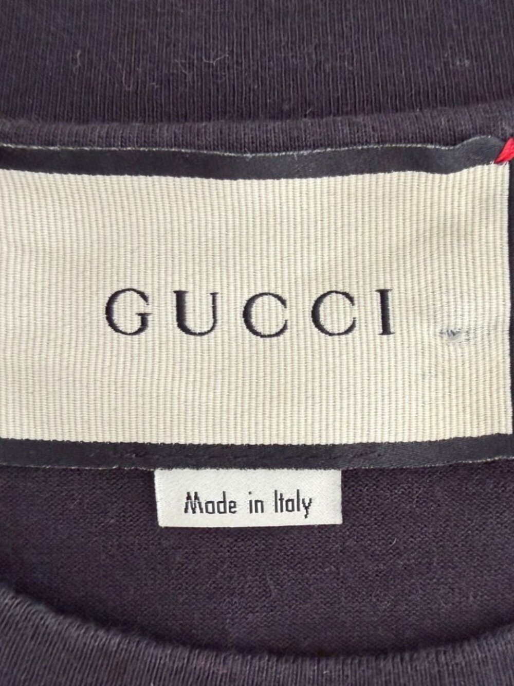 Gucci Black Cotton Blade Logo Print T-Shirt - Picture 5 of 6